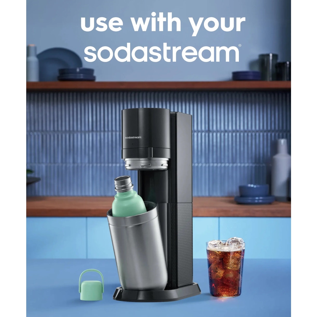 Sodastream Fizz & Go Insulated Stainless Steel Carbonating Bottle, 30.4 oz, Mint