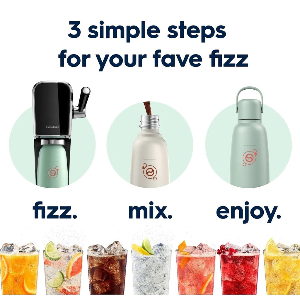 Sodastream Fizz & Go Insulated Stainless Steel Carbonating Bottle, 30.4 oz, Mint