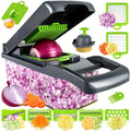 Vegetable Chopper with Container - Multifunctional Vegetable Cutter, Veggie Chopper, Onion Cutter, Kitchen Choppers And Dicers, Fruit And Vegetable Chopper, 14-In-1 Food Chopper